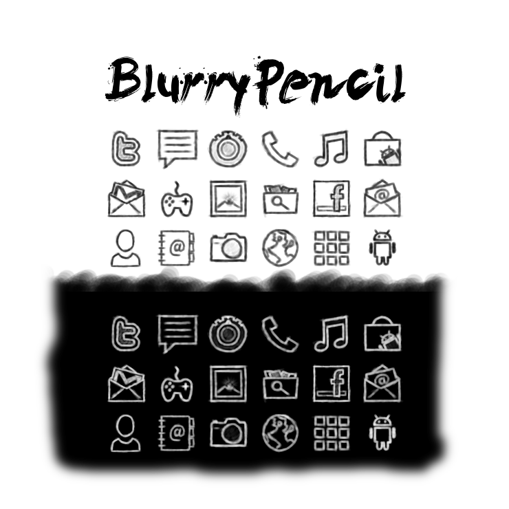 鉛筆で描いたようなandroidアイコンパック フリー