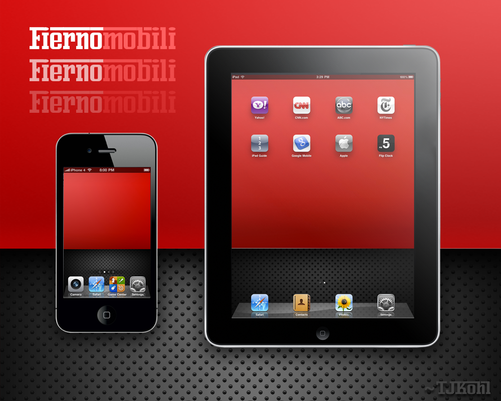 赤と黒のツートンカラーが美しいiPhone4&iPad壁紙[フリー]