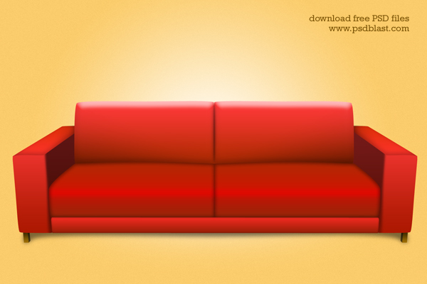 家に置きたいインテリア定番の赤いソファのPSD