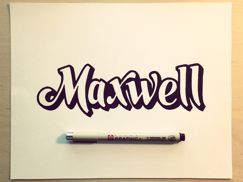 素敵なハンドレタリングのタイポグラフィ「Maxwell」