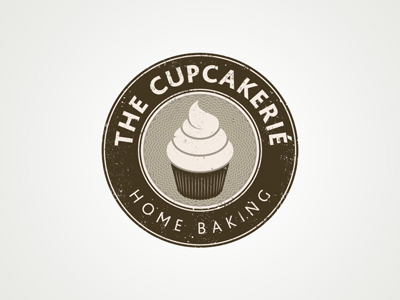 レトロな感じのカップケーキを使ったロゴデザイン