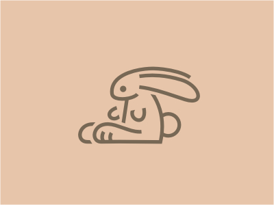 シンプルなウサギさんのロゴデザイン