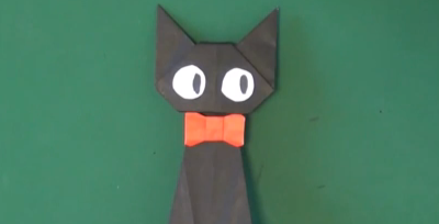 魔女の宅急便に出てくる黒猫のジジの折り紙の折り方動画！